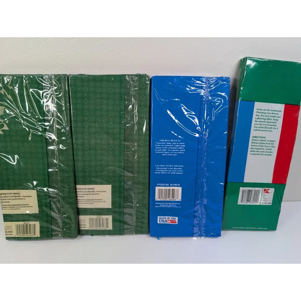 Vintage Christmas Tree Silver Tinsel Icicles ‎ Strands  4 Packages